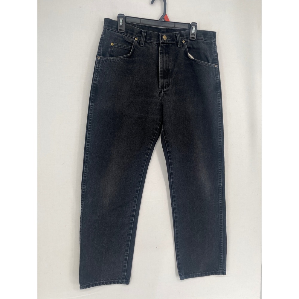 Wrangler Rugged Wear Jeans Mens 34x30 Faded Black Denim Straight Leg Cotton34 30
